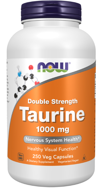 Double Strength Taurine, 1,000 mg, 250 Veg Capsules Now Foods