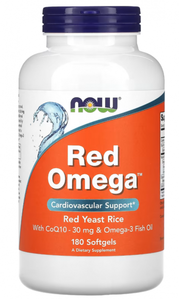 Red Omega, Red Yeast Rice with CoQ10, 180 Softgels Now foods