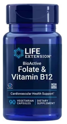 BioActive Folate & Vitamin B12 90vcaps Life Extension