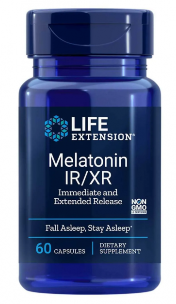 Melatonin IR/XR, 60 Capsules (1.5 mg per Capsule) Life Extension
