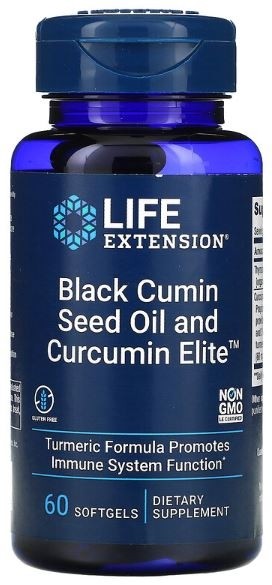 Black Cumin Seed Oil and Curcumin Elite 60 softgels Life Extension