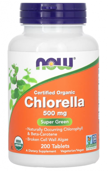 CHLORELLA 500mg ORG 200 TABS Now foods