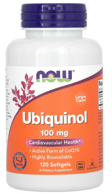 Ubiquinol, 100 mg, 120 Softgels Now foods