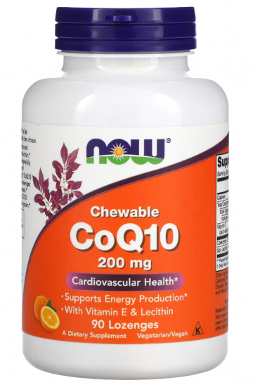 Chewable CoQ10, 200 mg, 90 Lozenges Now foods