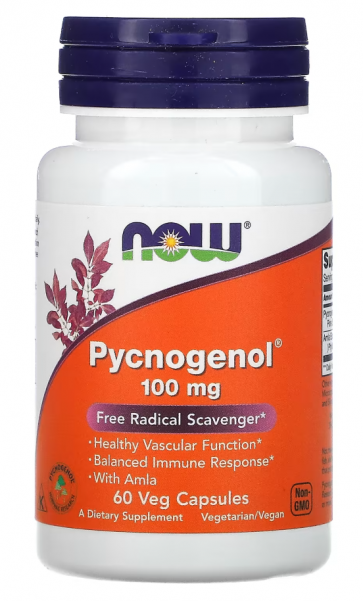 Pycnogenol, 100 mg, 60 Veg Capsules Now foods