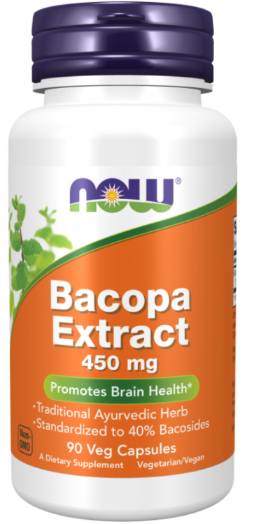 Bacopa Extract, 450 mg, 90 Veg Capsules Now foods