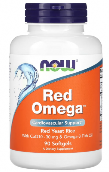 Red Omega, Red Yeast Rice with CoQ10, 90 Softgels Now foods
