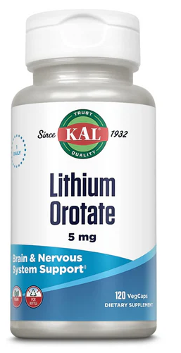 KAL, Lithium Orotate, 5 mg, 120 VegCaps
