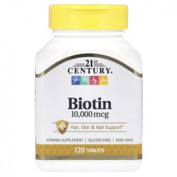 Biotin, 10,000 mcg, 120 Tablets