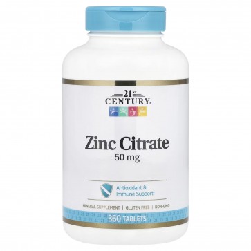 Zinc Citrate, 50 mg, 360 Tablets 21st Century